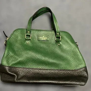 kate spade 그린과 블랙 가죽 핸드백