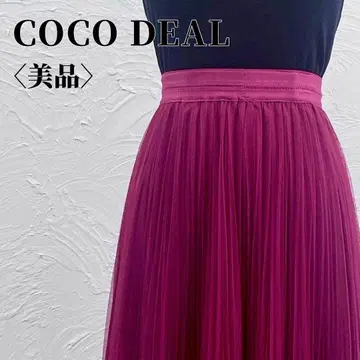 [새상품급] COCO DEAL 튤 플리츠 롱 스커트 M 보라색 봄/여름