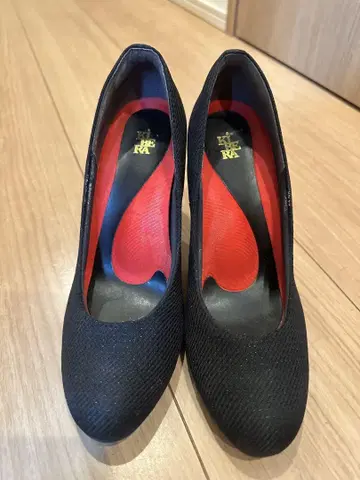 긴자 안미카 추천 새상품급 KiBERA 블랙 메쉬 하이힐 23.5cm