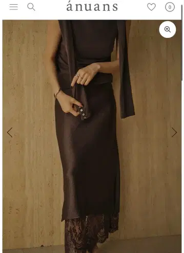 [ 25AW 신상 ] anuans 레이스 레이어드 새틴 내로우 스커트