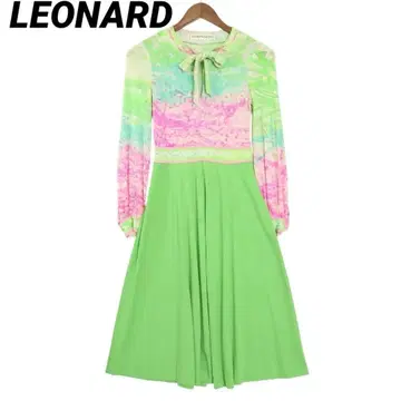 [ 레어 ] LEONARD 레오나르 롱 원피스 꽃무늬 올 패턴 L