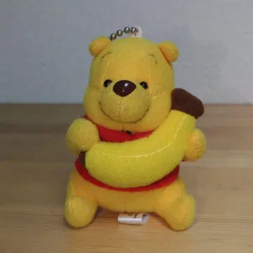 레트로 곰돌이 푸 바나나 봉제 인형 키체인 디즈니