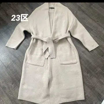 23구 베이지 롱 가디건 코디건 두꺼운 소재 울 캐시미어 혼방