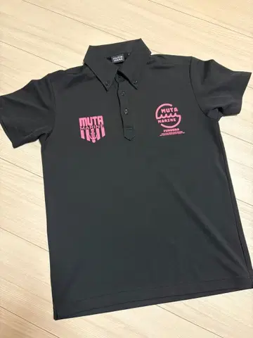 MUTA MARINE 블랙 피케 셔츠