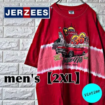 AB53 [JERZZES] 프린트T셔츠 [남성용 2XL] 레드
