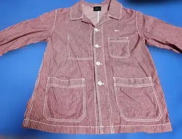 라코스테 빨간색과 화이트 스트라이프 긴팔 셔츠