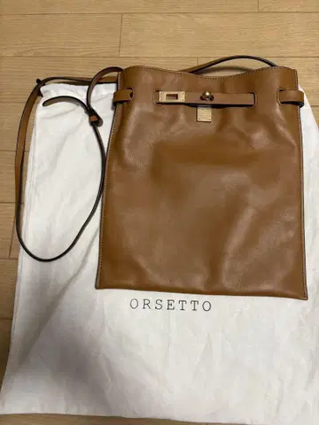 [ ORSETTO ] 올세토 스퀘어 숄더백 카멜 수납 가방 포함