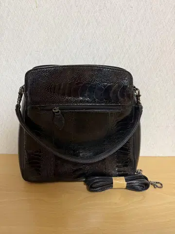 블랙 가죽 핸드백, 숄더백 크로커다일풍