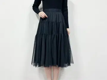 개더 절개 플레어 샤샤 스커트