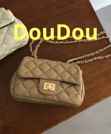 DouDou 가죽 체인 미니백 베이지