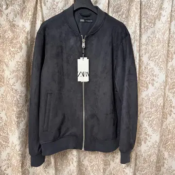 미사용 새상품 ZARA 자라 페이크 스웨이드 지퍼 자켓 다크 그레이