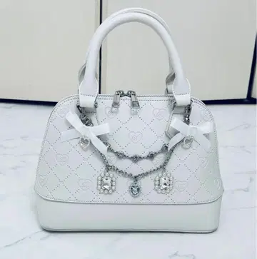 진백 앨리스 시마무라 비쥬 펄 리본 백 화이트