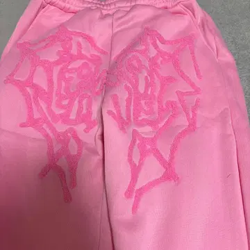 핑크 스파이더 웹 조거 팬츠