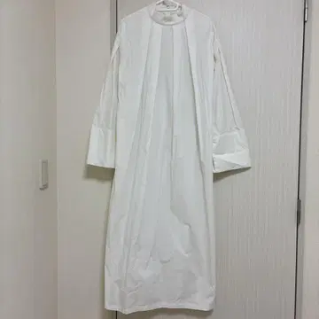 [ 가격 인하 ] 스타일 믹서기 화이트 긴팔 셔츠 원피스 롱
