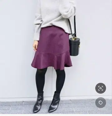 플레어 스커트 보라색 뒷지퍼