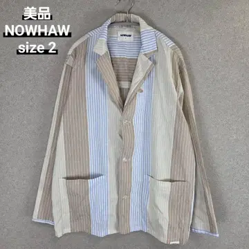 새상품급 NOWHAW 스트라이프 파자마 셔츠 재킷