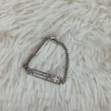 실버 체인 팔찌 꽃 모티브