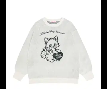 Honey Cinnamon CAT 자카드 빅 니트