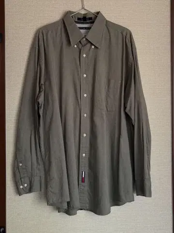 90s TOMMY HILFIGER 옥스퍼드 셔츠 XL 카키