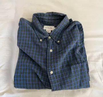 J.CREW 긴팔 셔츠 체크 블루 x 그린 블랙워치풍