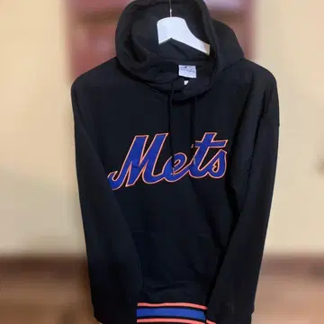 Mets 후드 부착 후드티 M 블랙