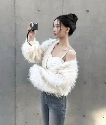 yilon SHAGGY DROP CARDIGAN