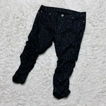 [ c6361 ] 캐주얼 팬츠 블랙 레오파드 무늬