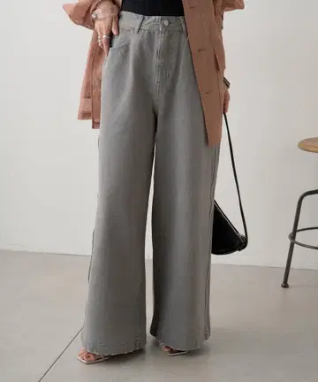 오메카시 [ 끈 포함 허리 조절 가능! ] 드로스트 와이드 데님