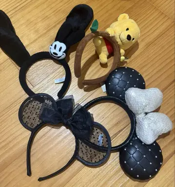 디즈니 머리띠 묶음 판매 블랙 스팽글 오즈월드 시스루