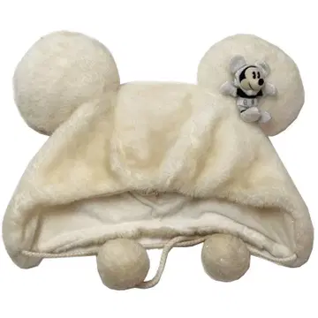 디즈니 DISNEY 미키 캡 라메 복슬복슬 화이트 계열 58cm 모자