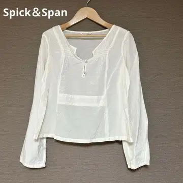 Spick and Span 블라우스 실크 혼방 면 시스루