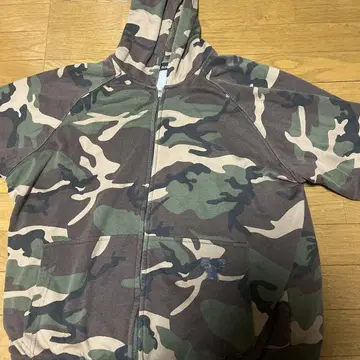 equal 카모 패턴 풀 집업 후드티