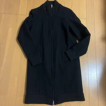 ships 블랙 울 혼방 집업 롱 코트