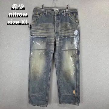 레어 nitrow 페인트 더블 니 데미지 데님
