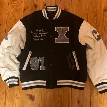 XLARGE 바시티 자켓 M 사이즈 블랙/화이트