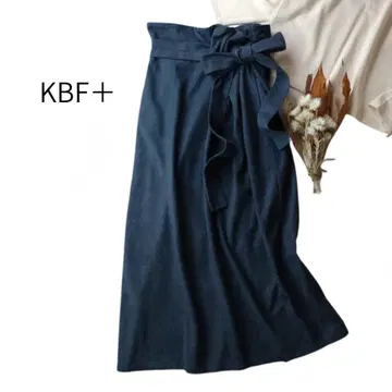 KBF+ 어반 리서치 스웨이드 느낌 타이트 스커트 롱 사이드 리본