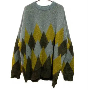 DAIRIKU Argyle Mohair Pullover Knit