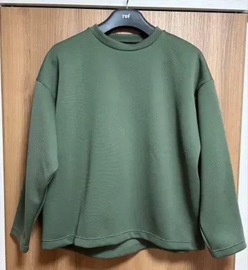MUJI Labo 이중 편직 맨투맨 풀오버 카키 그린 XL