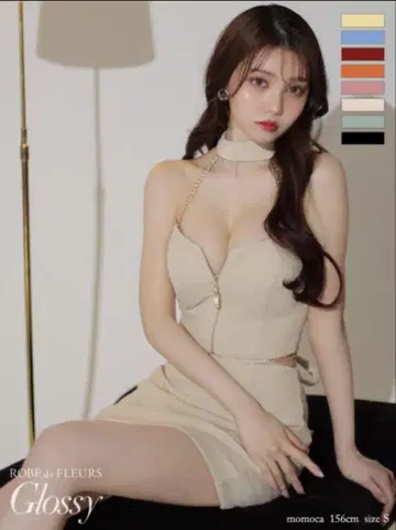 ROBE de FLEURS 베이지 타이트 드레스 S 사이즈