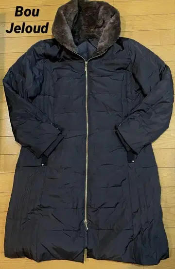 부즈루드 퍼 달린 롱 다운 자켓 블랙