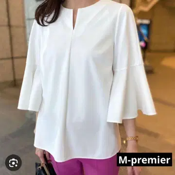 M-premier BLACK 플레어 슬리브 블라우스 화이트 S 사이즈
