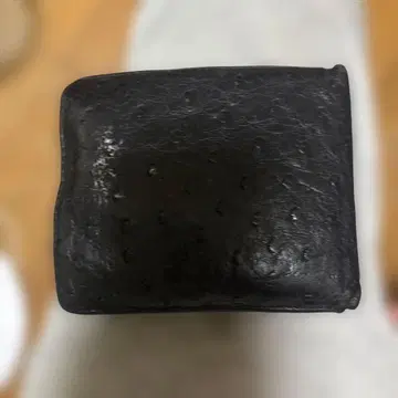 블랙 가죽 이단 접이식 지갑