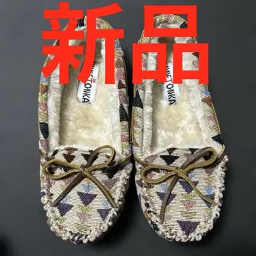 [ 새 상품 미사용 ] MINNETONKA 기하학 패턴 모카신 사이즈 5