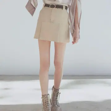 스나이델 SNIDEL 벨트 세트 백 플리츠 미니 스커트
