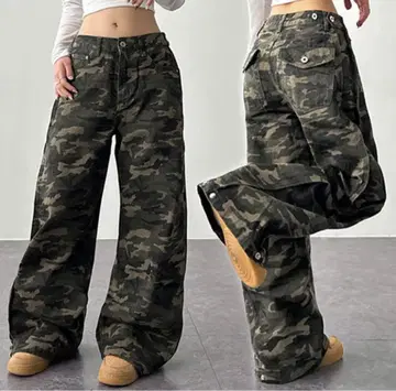 카모플라쥬 2WAY 와이드 데님 팬츠 Y2K