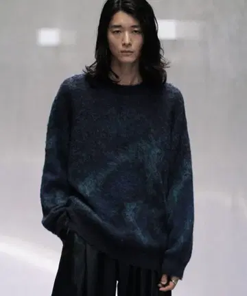 WYM MOHAIR BLEND JACQUARD SHAGGY KNIT