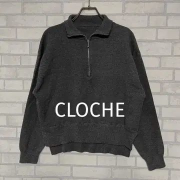 CLOCHE 크로셰 여성용 하프 지퍼 니트 그레이 02