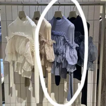 스나이델 SNIDEL 튤 도킹 니트 풀오버
