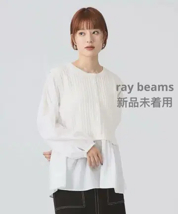 Ray BEAMS 케이블 자카드 절개 셔츠 미착용 새상품