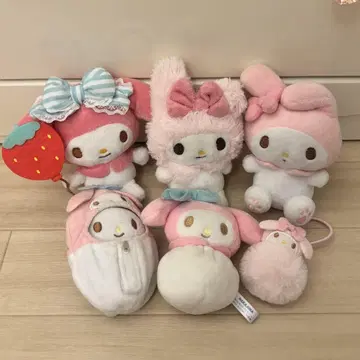 마이멜로디 봉제 인형 마스코트 키링 6개 세트